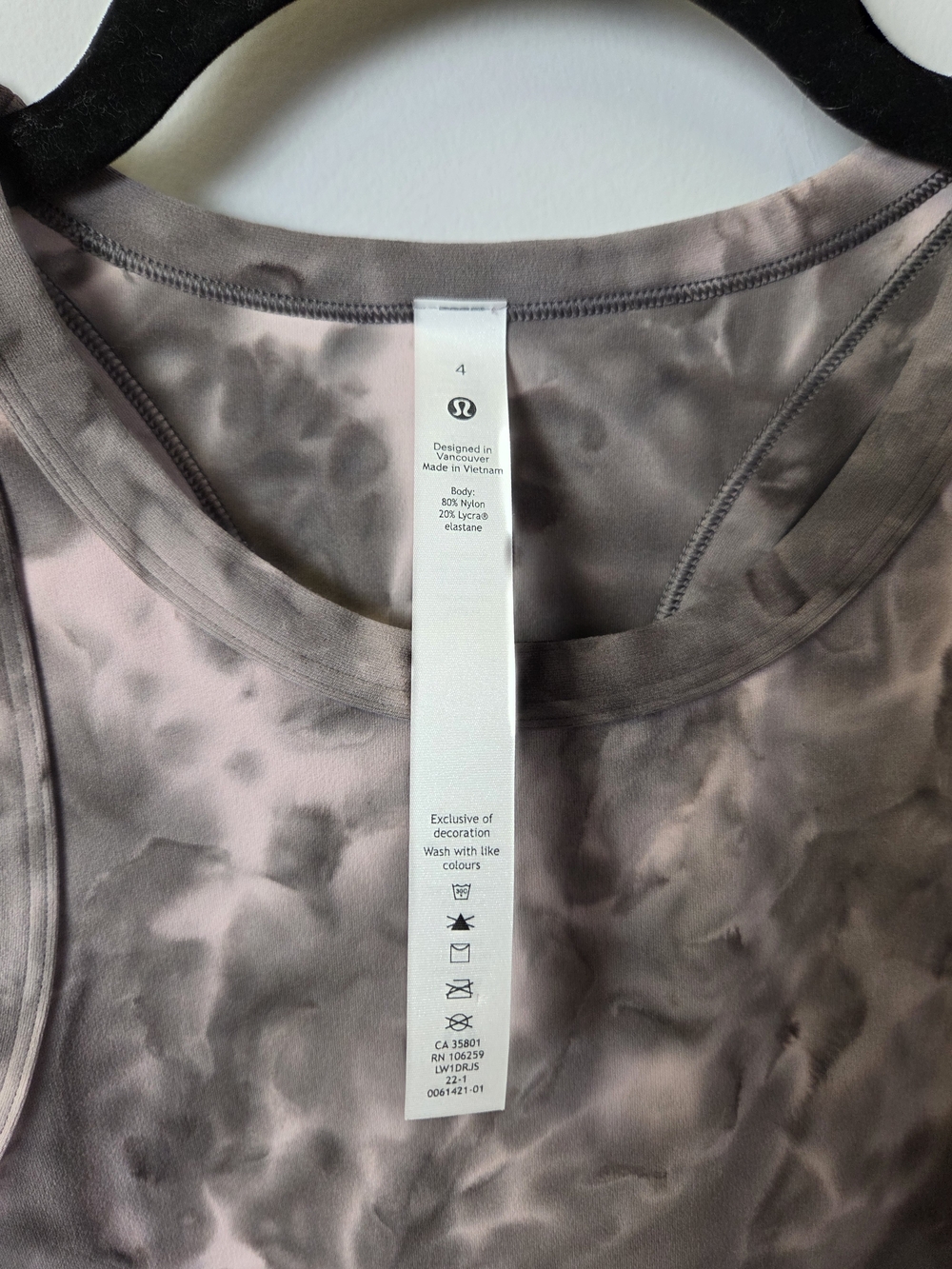 lululemon athletica Pink and Gray Tie-Dye Racerback Tank - Picture 2 of 8